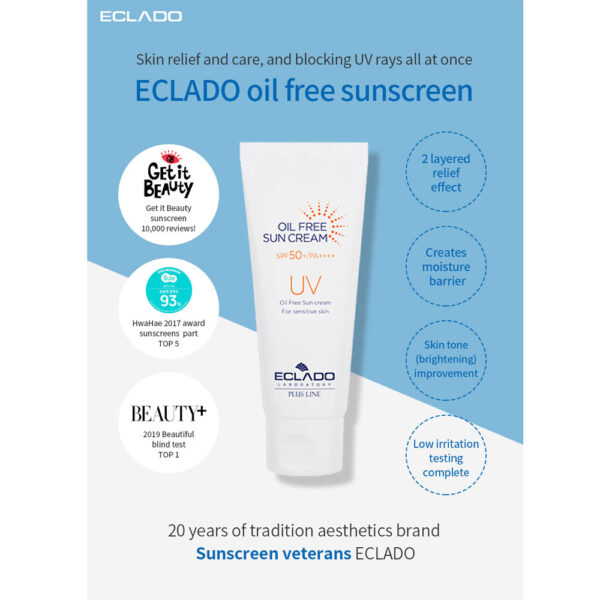 کرم ضد آفتاب فاقد چربی اکلادو +SPF 50