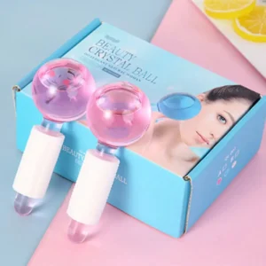 ماساژور صورت گوی یخ جفتی شیشه ای