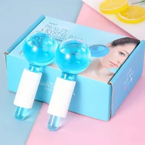 ماساژور صورت گوی یخ جفتی شیشه ای