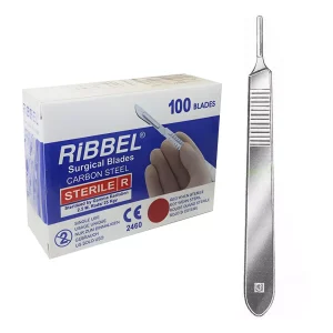 ست درماپلنینگ دسته تیغ بیسوری + 100 عدد تیغ شماره 10